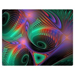 Circle Art 3d Artwork Graphics Vortex Colorful Digital Art Two Sides Premium Plush Fleece Blanket (medium) by Semog4