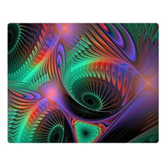 Circle Art 3d Artwork Graphics Vortex Colorful Digital Art Two Sides Premium Plush Fleece Blanket (large) by Semog4