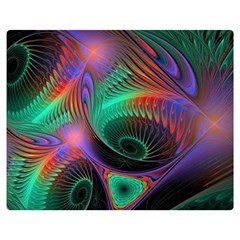 Circle Art 3d Artwork Graphics Vortex Colorful Digital Art Premium Plush Fleece Blanket (medium) by Semog4