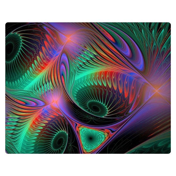 Circle Art 3d Artwork Graphics Vortex Colorful Digital Art Premium Plush Fleece Blanket (Medium)