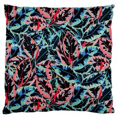 Leaves Leaf Pattern Patterns Colorfu Large Cushion Case (two Sides) by Semog4