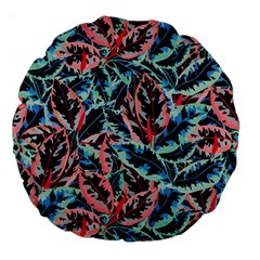 Leaves Leaf Pattern Patterns Colorfu Large 18  Premium Round Cushions by Semog4