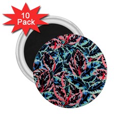 Leaves Leaf Pattern Patterns Colorfur 2 25  Magnets (10 Pack)  by Semog4