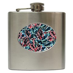 Leaves Leaf Pattern Patterns Colorfur Hip Flask (6 Oz) by Semog4