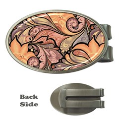 Colorful Paisley Background Artwork Paisley Patterns Money Clips (oval)  by Semog4