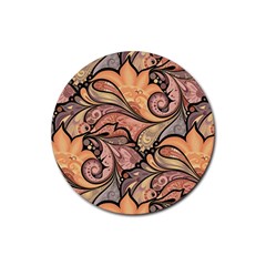 Colorful Paisley Background Artwork Paisley Patterns Rubber Coaster (Round)