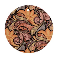 Colorful Paisley Background Artwork Paisley Patterns Round Ornament (Two Sides)