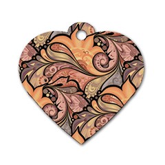 Colorful Paisley Background Artwork Paisley Patterns Dog Tag Heart (Two Sides)