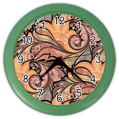 Colorful Paisley Background Artwork Paisley Patterns Color Wall Clock