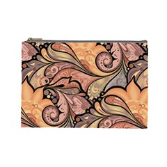 Colorful Paisley Background Artwork Paisley Patterns Cosmetic Bag (Large)