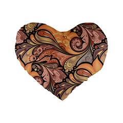 Colorful Paisley Background Artwork Paisley Patterns Standard 16  Premium Heart Shape Cushions