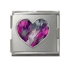 Colorful Artistic Pattern Design Mega Link Heart Italian Charm (18mm) by Semog4