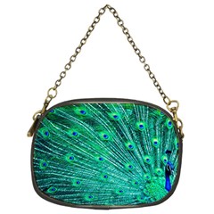 Green And Blue Peafowl Peacock Animal Color Brightly Colored Chain Purse (Two Sides)