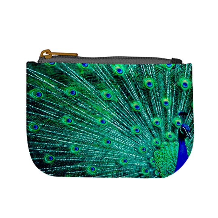 Green And Blue Peafowl Peacock Animal Color Brightly Colored Mini Coin Purse