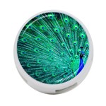 Green And Blue Peafowl Peacock Animal Color Brightly Colored 4-Port USB Hub (One Side) Front