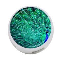 Green And Blue Peafowl Peacock Animal Color Brightly Colored 4-port Usb Hub (two Sides) by Semog4