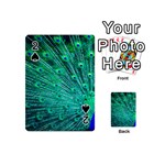 Green And Blue Peafowl Peacock Animal Color Brightly Colored Playing Cards 54 Designs (Mini) Front - Spade2