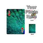 Green And Blue Peafowl Peacock Animal Color Brightly Colored Playing Cards 54 Designs (Mini) Front - Heart2