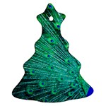 Green And Blue Peafowl Peacock Animal Color Brightly Colored Ornament (Christmas Tree)  Front