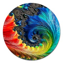 Colorful Digital Art Fractal Design Magnet 5  (round) by Semog4