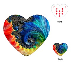 Colorful Digital Art Fractal Design Playing Cards Single Design (heart) by Semog4