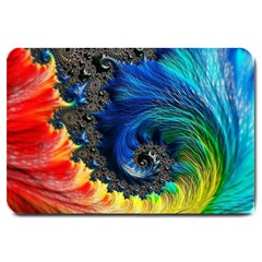 Colorful Digital Art Fractal Design Large Doormat by Semog4