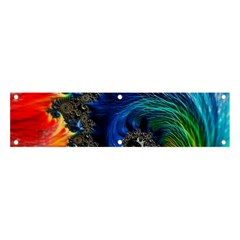 Colorful Digital Art Fractal Design Banner And Sign 4  X 1  by Semog4