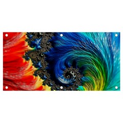 Colorful Digital Art Fractal Design Banner And Sign 4  X 2  by Semog4