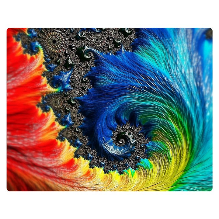 Colorful Digital Art Fractal Design Premium Plush Fleece Blanket (Medium)