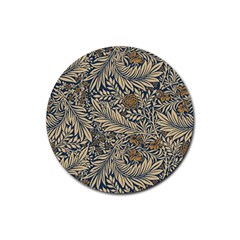 Brown Vintage Background Vintage Floral Pattern Brown Rubber Round Coaster (4 Pack)