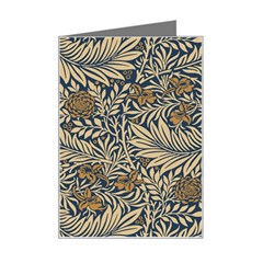 Brown Vintage Background Vintage Floral Pattern Brown Mini Greeting Card