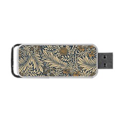 Brown Vintage Background Vintage Floral Pattern Brown Portable Usb Flash (one Side) by Semog4