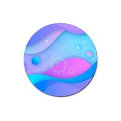 Colorful Blue Purple Wave Magnet 3  (round)