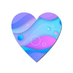 Colorful Blue Purple Wave Heart Magnet