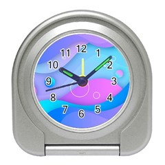 Colorful Blue Purple Wave Travel Alarm Clock