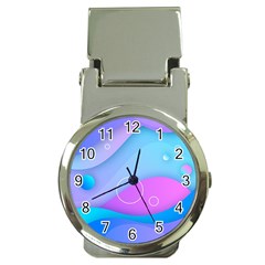 Colorful Blue Purple Wave Money Clip Watches