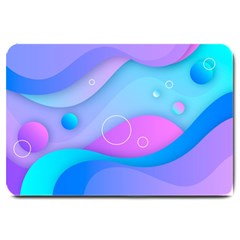 Colorful Blue Purple Wave Large Doormat by Semog4