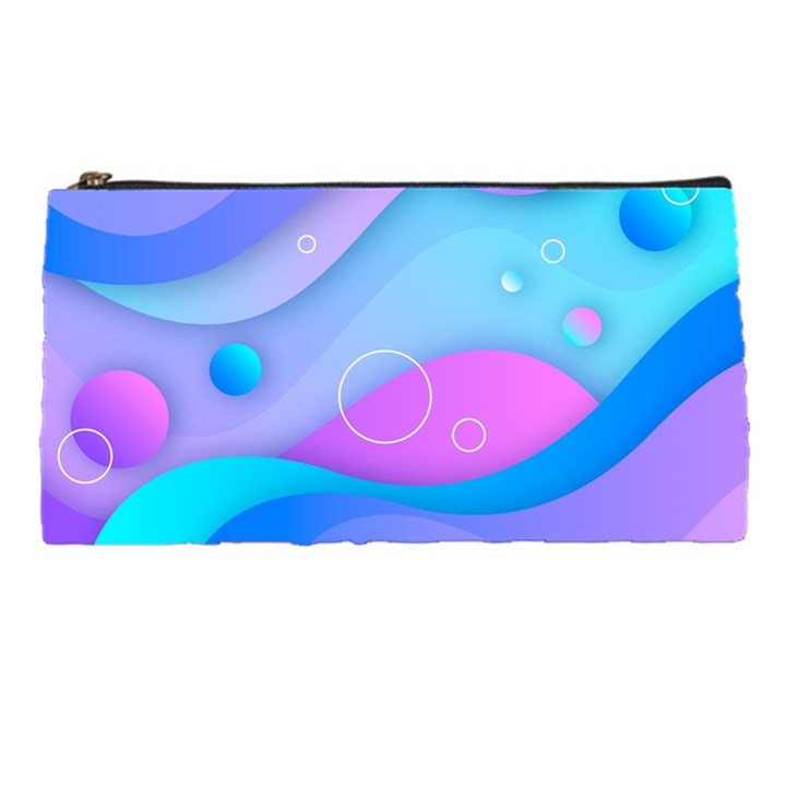 Colorful Blue Purple Wave Pencil Case