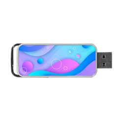 Colorful Blue Purple Wave Portable Usb Flash (two Sides) by Semog4