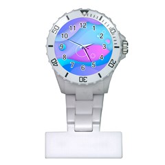 Colorful Blue Purple Wave Plastic Nurses Watch by Semog4