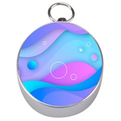 Colorful Blue Purple Wave Silver Compasses