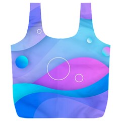 Colorful Blue Purple Wave Full Print Recycle Bag (xxxl)