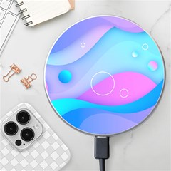 Colorful Blue Purple Wave Wireless Fast Charger(white) by Semog4