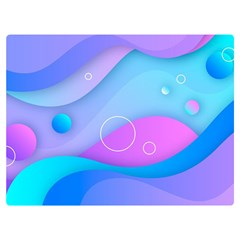 Colorful Blue Purple Wave Two Sides Premium Plush Fleece Blanket (extra Small)