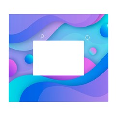 Colorful Blue Purple Wave White Wall Photo Frame 5  X 7 