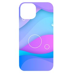 Colorful Blue Purple Wave Iphone 14 Black Uv Print Case by Semog4