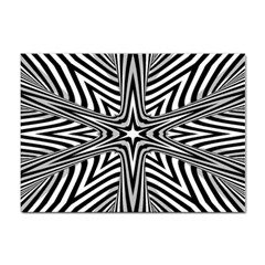 Fractal Star Mandala Black And White Sticker A4 (100 Pack) by Semog4