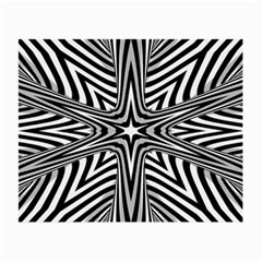 Fractal Star Mandala Black And White Small Glasses Cloth by Semog4