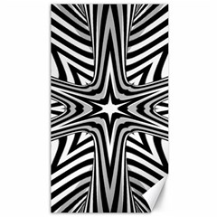 Fractal Star Mandala Black And White Canvas 40  X 72  by Semog4