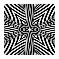 Fractal Star Mandala Black And White Medium Glasses Cloth by Semog4